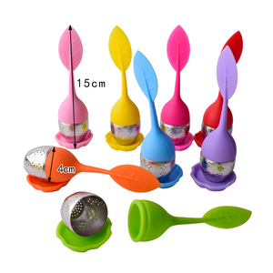 ที่กรองชาพร้อมที่จับทรงหลวมลูกบอลชาซิลิโคนรูปทรงใบไม้ - Product Image 5