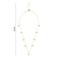 Collier à chaîne avec pendentif en sequins dorés, chaîne minimaliste, bijoux élégants et délicats, style simple, cadeau pour femmes