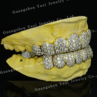 Grillz Moissanite VVS 10K 14K 18K personnalisés en usine, style Hip Hop, micro-incrustation, certifiés par une tierce partie, pour hommes et femmes, pour dents supérieures et inférieures