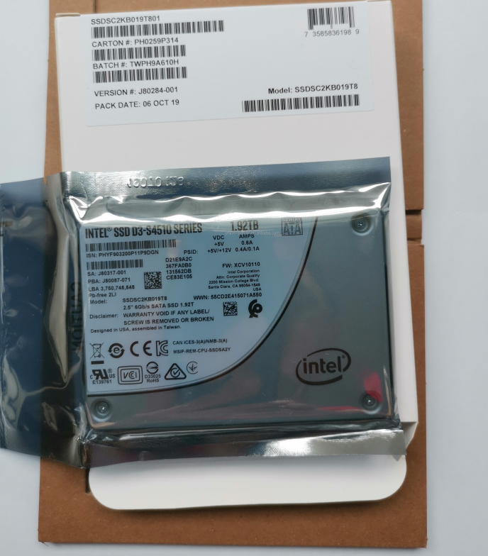 SSDSC2KB019T8 SSDSC2KB019T801インテルD3-S4510シリーズ1.92
