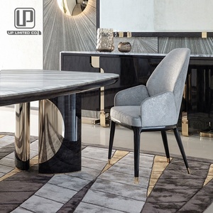 Luxury Family Room Furniture 8 Seater <b>Dining</b> <b>Table</b> with Chairs Rectangular Italian Marble Top <b>Dining</b> Room Sets - Product Image 3