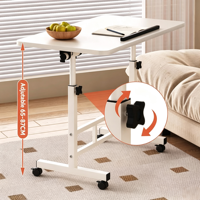 Bureau d'ordinateur portable en bois ergonomique, réglable, convertible et pivotant, pour hôtel et chambre à coucher