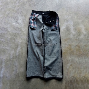Custom Denim Factory <b>Button</b> Fly Raw Selvedge Denim Pants Straight Leg Japanese Style Salvage Selvedge Baggy <b>Jeans</b> Men - Product Image 3