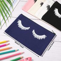 Étui à crayons en toile de coton personnalisé avec logo d'usine, mini pochette zippée, sac de shopping pour femmes, trousse de maquillage, sacs cosmétiques pour étudiants