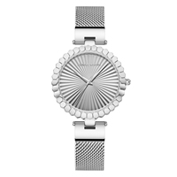 Jam Tangan Rose Gold Flower Stainless Steel Quartz dengan Mesin Quartz Jepang Asli 3Bar