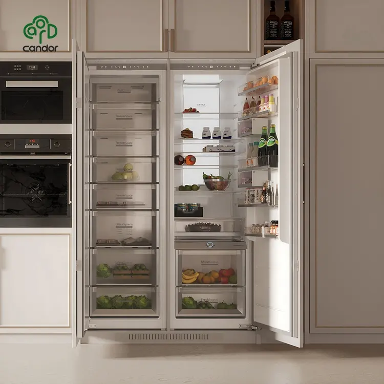 Refrigerador con Panel listo con amplio rango de temperatura para un almacenamiento óptimo de alimentos y bebidas.