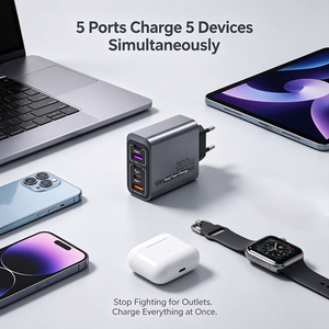200W GaN Ladegerät EU UK US Stecker Multi-Port USB-A USB-C Netzteil PD PPS Schnellladung für Laptop Mobiltelefon - Product Image 3