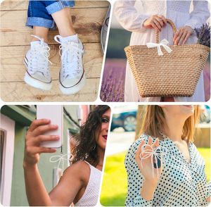 Pcs Pearls Lace Bow <b>Shoe</b> Charms For Sneakers <b>Decorations</b> Bowknot Buckle Pearl Beaded Chain Coquette Aesthetic DIY <b>Shoe</b> Lace Snea - Product Image 6