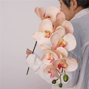 Fiori artificiali vero tocco fiore idratare <span class=keywords><strong>orchidea</strong></span> 9 teste per la decorazione di nozze per la festa di casa - Product Image 3