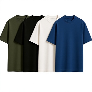 Camiseta de Algodón Tejido de Color Sólido para Hombre - Servicio Personalizado OEM ODM de Alta Calidad, Corte Holgado - Product Image 1