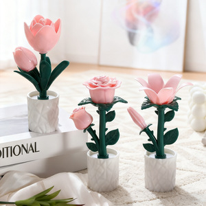 Đèn ngủ <span class=keywords><strong>LED</strong></span> hoa tulip nhỏ xinh, trang trí sáng tạo, làm thủ công, hoa hồng, tự làm, đèn bàn nhỏ để bàn trong nhà, quà tặng - Product Image 4