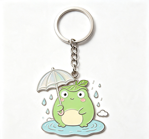 Custom Zinc Alloy Frog Keychain Enamel Metal Key <b>Ring</b> <b>Cartoon</b> Animal Pendant for Gifts and Events - Product Image 3