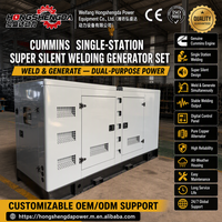 Groupe électrogène de soudage diesel 500A super silencieux avec capot insonorisé, moteur Cummins, station unique, pour soudage et alimentation en chantier