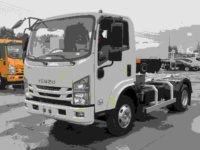 Camion à benne basculante ISUZU 4X2 ELF 5-10m³ avec fonction de compactage, camion chargeur hydraulique pour la collecte des déchets