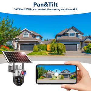 4MP 2K çift Lens kablosuz IP güvenlik kamerası 3.5 inç açık güneş enerjili akıllı Alarm düşük güç PTZ kamera bellek/SD kart veri - Product Image 4