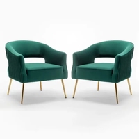 Fauteuil d'appoint moderne en velours blanc pour chambre, bureau à domicile, salle à manger – Chaise confortable avec accoudoirs pour salon et salles d'attente
