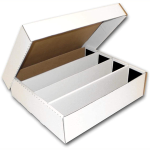 Corrugated Cardboard Card Storage Box with Dividers Trading Card Storage Box for Baseball/Football/Cards