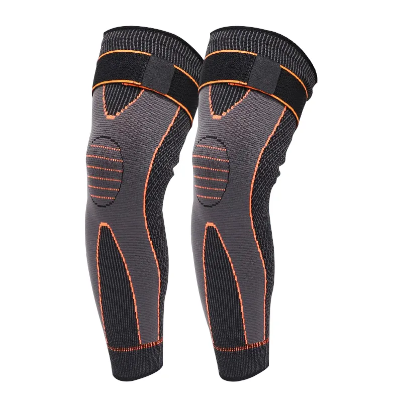 Wholesale Nylon Sports Knee Protection Full Long Compression Leg Sleeves Knee Brace Support