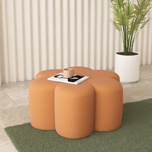 Tabouret bas <span class=keywords><strong>de</strong></span> Style nordique meubles <span class=keywords><strong>de</strong></span> salon doux avec repose-pieds <span class=keywords><strong>de</strong></span> <span class=keywords><strong>luxe</strong></span> Tatami pétale porte chaussure à langer tabouret pour canapés sièges - Product Image 4