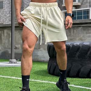 Venta directa de fábrica Muscle Fitness Hombres Deportes de verano Ocio Correr Ejercicio Elástico Suelto Ragged Cotton Gym Shorts - Product Image 4
