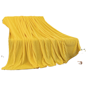 環境にやさしい100% ポリエステルフランネルフェイクファーブランケット単層ストライプミルキー生地滑らかに折りたたまれたカラフルなホテル - Product Image 2