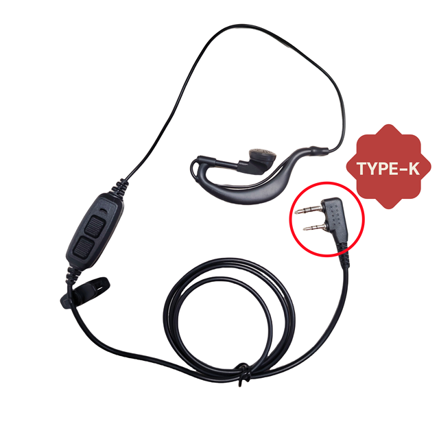 Kenwood TYT Baofeng UV-5R BF-888S CB Radio Accessories Type-K Earpiece with 3.5mm Interface Earhook Clip Walkie Talkie Radios