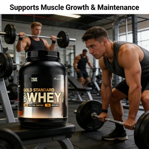 אבקת חלבון מי גבינה 100% גולד סטנדרט, בטעם מותאם אישית, להגברת גדילת השרירים, במבצע חם בארה\\\"ב ובאיחוד האירופי, ייצור בהתאמה אישית (OEM). - Product Image 2