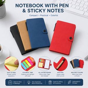 Wholesale Custom Printed Logo Notebooks Pen <b>Notepad</b> & Sticky Note Book Paper Cover Exhibition Business Promo Gift - Product Image 2