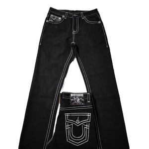 Pantalon décontracté droit en denim épais de style urbain américain, marque Real Faith, motif <span class=keywords><strong>Bouddha</strong></span>, pour l'été - Product Image 5