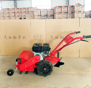 Motocultor a Gasolina de Empuje Manual, Máquina <span class=keywords><strong>Desbrozadora</strong></span> y Cultivadora <span class=keywords><strong>con</strong></span> Abridor de Surcos, Escardadora y Timón Rotativo - Product Image 3