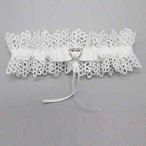 M8313-2 jarretière de mariée en dentelle gracieuse avec belle boucle en forme de coeur pour <span class=keywords><strong>robe</strong></span> de mariée - Product Image 5