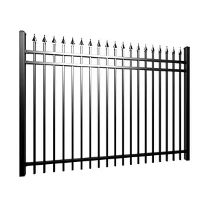 Дешевый чугунный забор с черным покрытием, защита от ржавчины, 6 футов, кованый железный забор и ворота для Малайзии