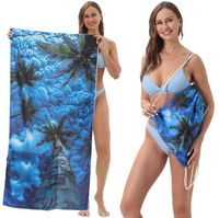 Serviette de plage surdimensionnée en microfibre, pliable comme un sac à dos, serviette de bain pour hommes et femmes, sans sable, séchage rapide