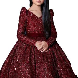 Robe de princesse blanche automne 2024 haut de gamme Sequin Bow <span class=keywords><strong>Pompadour</strong></span> robe fête d'anniversaire pour enfants soirée - Product Image 5