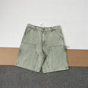 Pantaloncini Cargo da Uomo in Denim Marrone Vintage Streetwear, 100% Cotone, Stile Carpenter, Effetto Distressed, in Twill di Cotone - Offerta Imperdibile - Product Image 6