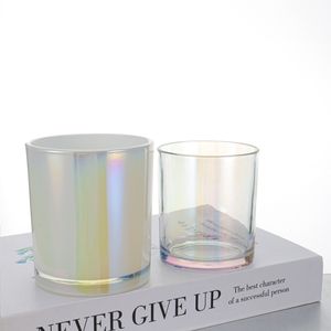 Pot à bougie en verre vide de luxe personnalisé, 10 oz 13 oz, coloré, avec couvercle, effet halo, dégradé de peinture pulvérisée, pour Noël, résistant à la chaleur - Product Image 4