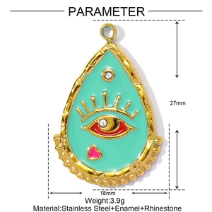 SH58 Abalorios de moda para joyería DIY de Navidad, con diseños de gota de aceite, corazón, ojo de la suerte y ángel, para fabricantes - Product Image 6