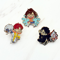 Personnage d'anime épingles en émail doux badges en métal personnalisation prix d'usine imprimé UV
