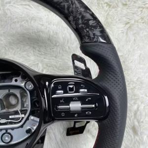 พวงมาลัยคาร์บอนไฟเบอร์ฟอร์จ สำหรับรถยนต์เมอร์เซเดส รุ่น GT 63 CLA CLS E <span class=keywords><strong>S</strong></span> C <span class=keywords><strong>Class</strong></span> SL W177 W176 W211 W212 W213 W218 W221 W463 หุ้มหนัง - Product Image 5