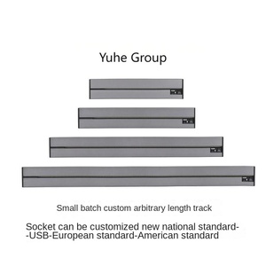 Prise de rail d'alimentation coulissante mobile montée en surface/murale avec 4 prises et 2 ports USB-A Espace en aluminium pour armoire à manger de l'île - Product Image 5