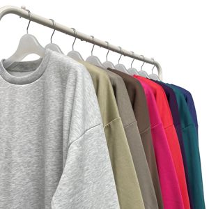 OEM Women's Casual Long <b>Crop</b> <b>Top</b> Pullover Hoodie Crew Neck 50% Cotton 50% Polyester Breathable Eco-Friendly Spring Custom - Product Image 2