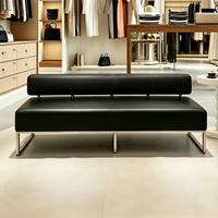 Banc long en métal moderne en forme de L, banquette pour hôpital, hôtel, hall d'entrée, canapé en cuir PU, mobilier commercial pour salle d'attente