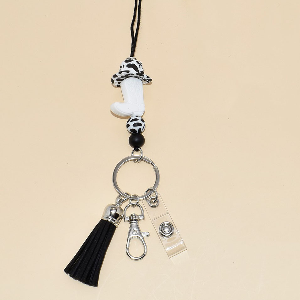 New Style Silicone Pencil Apple Notedbook Beads Stack Long Breakaway Keychain Lanyard Back to School Designs Image 5