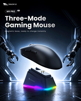Ratón para Juegos SMAILWOLF M9/M9 Pro, Sensor PAW3311, 12000DPI, 1000Hz de Frecuencia de Sondeo, Tri-Modo, Luz RGB, 70g, Ratón Inalámbrico Ligero