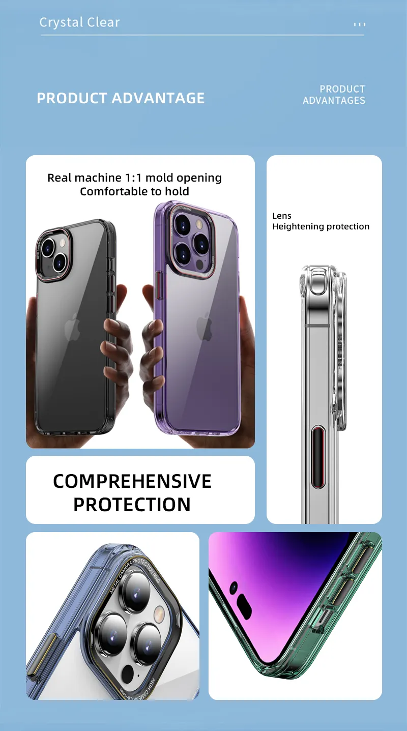 Magnetic Clear Shockproof Phone Cover Case for iPhone 13 14 15 Pro Max Case