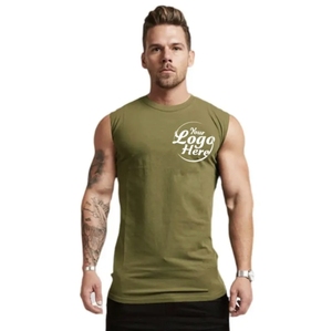 Gilet de fitness personnalisé pour hommes, t-shirt sans manches en pur coton, plaque légère, couleur unie, sports d'été, tricoté, coupe surdimensionnée - Product Image 6