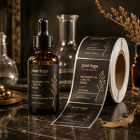 Autocollants personnalisés de luxe en feuille d'or à chaud, autocollants mats noirs autocollants pour emballage de boîtes cadeaux, logo de marque privée