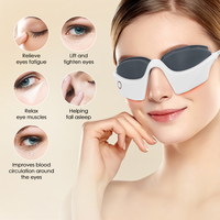 Lunettes de massage oculaire électriques sans fil rechargeables, vibration 3D et compresse chaude, vibration 3D pour soulager la fatigue oculaire