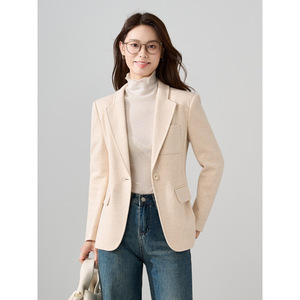 Women's Dark Gray Suit Jacket Slim Fit Full Sleeve Anti-Wrinkle Professional Blazer For Office Wear - Product Image 4