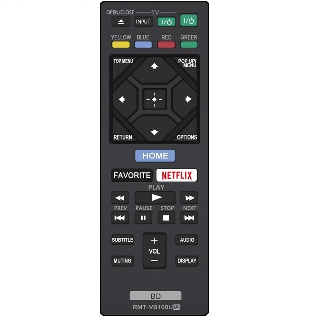 RMT-VB100U Remote Control Compatible Replacement for Sony BLU-RAY DISC Player BDP-BX550 BDP-S1500